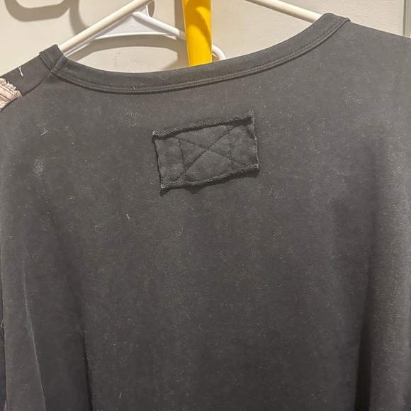 Umgee Black and Pink Patchwork Sweatshirt - Picture 5 of 6